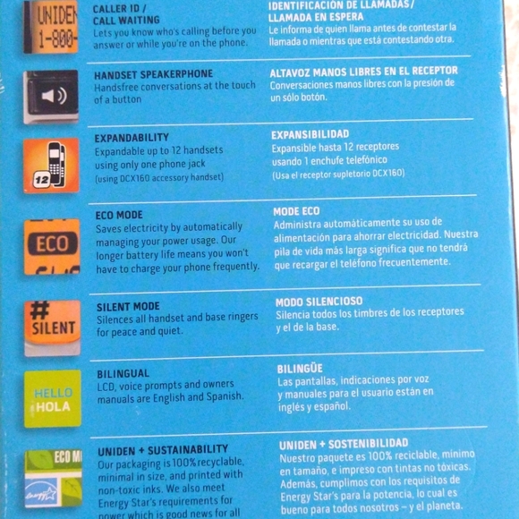 Uniden Caller ID/ Call Waiting W/ Handset Speakerphone NWOT - Picture 7 of 8